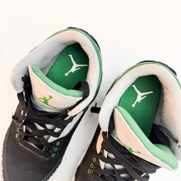 Air Jordan 3 Retro BLACK/PINE GREEN 2021 US Mens Sneakers Size 8 - Picture 3 of 8